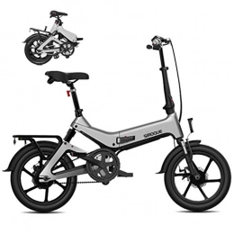 LYRWISHLY Bike LYRWISHLY Folding Electric Bike For Adults, Lightweight Magnesium Alloy Frame Foldable E-Bike With LCD Screen, 250W Motor, 36V 7.8Ah Battery, 25KM / h (Color : Gray)
