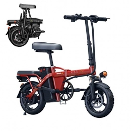 LYRWISHLY Electric Bike LYRWISHLY Lightweight 250W Electric Foldable Pedal Assist E-Bike WithRemovable Waterproof And Dustproof 48V 6Ah-36Ah Lithium BatterySuitable For Adults, Commuters, Cities. (Color : Red, Size : 36AH)