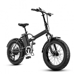 LYUN Bike LYUN E Bikes For Adults Electric Foldable 500W Electric Bike 15.5 Mph 20 Inch 4.0 Fat Tire Snow Electric Bicycle 48V Motor Electric Bike Mountain Cross-Country E-Bike (Color : Black)