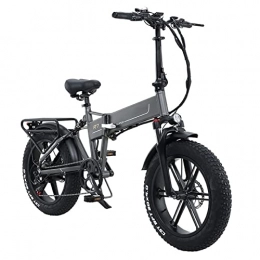 LYUN Bike LYUN Electric Bike Foldable 20 Inch 4.0 Fat Tire Electric Bicycle Folding 800W 48V12.8Ah Lithium Battery Adult E Bike (Color : Grey)