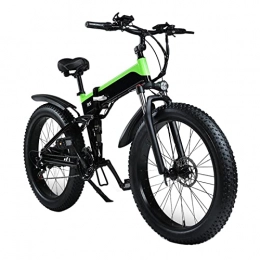 LYUN Bike LYUN Electric Bike for Adults Foldable 250W / 1000W Fat Tire Electric Bike 48v 12.8ah Lithium Battery Mountain Cycling Bicycle (Color : Green, Size : 250 Motor)