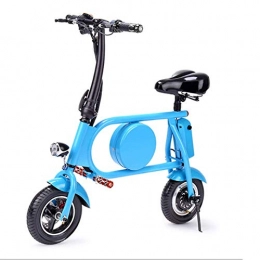 LYXQQ Electric Bike LYXQQ City Bicycle, Electric Scooter 10 Inch 36V Folding E-Bike with 8Ah Lithium Battery, Max Speed 25Km / H Lightweight Alloy Folding Bike, 120Kg Payload, Blue