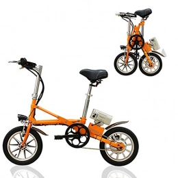 LZMXMYS Bike LZMXMYS electric bike, 14" Electric Bicycle, Small Bicycle, 250W Foldable City Electric Bicycle, Detachable Battery, Three Modes, Maximum Speed 25Km / H, 36V / 8AH Lithium Battery (Color : Orange)