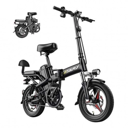 LZMXMYS Electric Bike LZMXMYS electric bike, 14 Inch Electric Snow Bike 350W Folding Mountain Bike With Rear Seat And Disc Brake With 48V 25AH Lithium Battery (Size : 15AH)