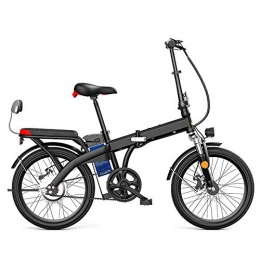LZMXMYS Bike LZMXMYS electric bike, 20" 250W Foldaway / Carbon Steel Material City Electric Bike Assisted Electric Bicycle Sport Mountain Bicycle with 48V Removable Lithium Battery (Color : Black, Size : 45KM)