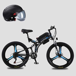 LZMXMYS Electric Bike LZMXMYS electric bike, 26'' 350W Motor Folding Electric Mountain Bike, Electric Bike with 48V Lithium-Ion Battery, Premium Full Suspension And 21 Speed Gears (Color : Blue, Size : 10AH)