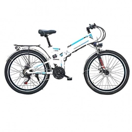 LZMXMYS Electric Bike LZMXMYS electric bike, 26'' Folding Electric Mountain Bike, Electric Bike with 36V / 10Ah Lithium-Ion Battery, 300W Motor Premium Full Suspension And 21 Speed Gears (Color : White)