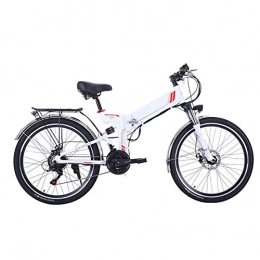 LZMXMYS Electric Bike LZMXMYS electric bike, 26 Inch Electric Bike Folding Mountain E-Bike 21 Speed 36V 8A / 10A Removable Lithium Battery Electric Bicycle for Adult 300W Motor High Carbon Steel Material (Color : White)