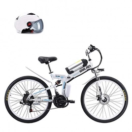 LZMXMYS Electric Bike LZMXMYS electric bike, 26" Power-Assisted Bicycle Folding, Removable Lithium Battery 48V 8AH, 350W Motor Straddling Easy Compact, Folding Mountain Electric Bike (Color : White)