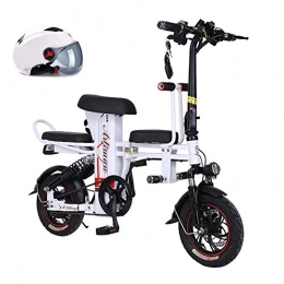 LZMXMYS Bike LZMXMYS electric bike, 350W Folding Electric Commuter Bike, 12'' City Ebike with 8Ah Removable Lithium-Ion Battery Electric Bicycles (Color : White, Size : 8A)