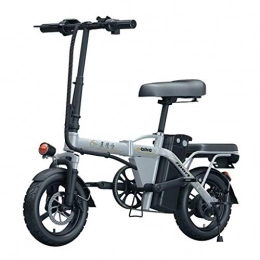 LZMXMYS Electric Bike LZMXMYS electric bike, Adults Electric Bike, Folda Blke 14 Inch 48V E-bike With 6Ah-36Ah Lithium Battery, City Bicycle Max Speed 25 Km / h, Disc Brake (Color : White, Size : 6AH)