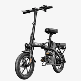 LZMXMYS Electric Bike LZMXMYS electric bike, Adults Electric Bike, Urban Commuter Folding E-bike, Max Speed 25km / h, 14inch Super Lightweight, 48V 24Ah Removable Charging Lithium Battery, Unisex Bicycle