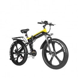 LZMXMYS Bike LZMXMYS electric bike, Electric Bike 1000W 48V Foldable 26inch Mountain Bike With Fat Tire E-bike Pedal Assist Hydraulic Disc Brake (Color : Yellow)