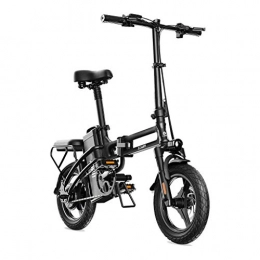 LZMXMYS Bike LZMXMYS electric bike, Electric Bike 14 Inch Tires 400W Motor 25km / h Foldable E-Bike48V25AH Battery 3 Riding Modes (Color : Black, Size : Endurance: 200km)