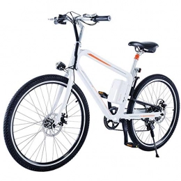 LZMXMYS Electric Bike LZMXMYS electric bike, Electric off-road mountain bike 26-inch electric fat bike with LED front and rear lights men's electric hybrid bicycle / three riding modes (Color : White)
