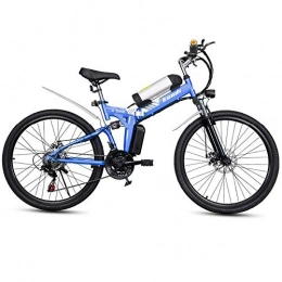 LZMXMYS Electric Bike LZMXMYS electric bike, Folding electric bicycle, 26-inch portable electric mountain bike high carbon steel frame double disc brake with front LED light 36V / 8AH
