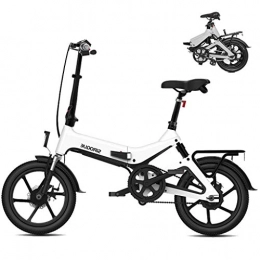 LZMXMYS Electric Bike LZMXMYS electric bike, Folding Electric Bike For Adults, 16" Electric Bicycle / Commute Ebike With 250W Motor, Removable 36V 7.8Ah Waterproof Lithium Battery (Color : White)