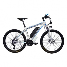 LZMXMYS Electric Bike LZMXMYS electric bike26'' Electric Mountain Bike Brushless Gear Motor Large Capacity (48V 350W 10Ah) 35 Miles Range And Dual Disc Brakes Alloy Electric Bicycle, white red (Color : White Blue)