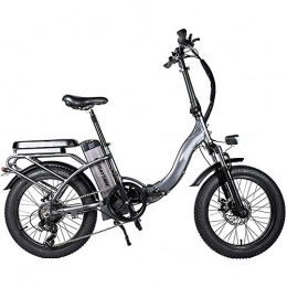LZMXMYS Electric Bike LZMXMYS electric bike750w 20"4.0 Foldingelectric Bike 48v 13ah Removable Lithium Battery 7 Speed Brushless Motor Adult Bicycle 4.0 All-terrain Fat Tire 4-6 Hours Battery Life (Color : Gray)