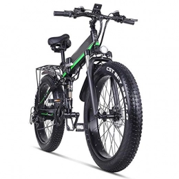 LZMXMYS Electric Bike LZMXMYS electric bikeElectric Mountain Bike 48v 1000w 26inch Fat Tire E-bike 21 Speeds Beach Cruiser Mens Sports Mountain Bike Lithium Battery Hydraulic Disc Brakes (Color : Green)