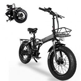 LZMXMYS Electric Bike LZMXMYS electric bikeFolding Electric Bikes for Adults 20 In with 48V Removable Large Capacity 15Ah Lithium-Ion Battery Mountain E-Bike with Electronic Instrument and Detachable Basket Bicycle for Un