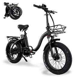 LZMXMYS Bike LZMXMYS electric bikeFolding Electric Bikes for Adults with 48V 15AH Large Capacity Lithium-Ion Battery 20 In Fat Tire Electric Bicycle with Car basket Mini Small Aluminum Alloy Scooter for Unisex
