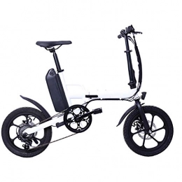 Macro Electric Bike Macro Electric Bicycle Bicycle Scooter 16 Inch Aluminum Alloy Folding LED Headlight Long Range 80Km with 36V 13Ah Lithium Battery 250W High-Speed Portable for Gift, White