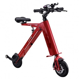 Macro Electric Bike Macro Electric Bicycle Mini Folding Electric Car Adult LED Headlights 2 Wheel Lithium Battery Bicycle Double Wheel Power Smart LED Display Portable Travel Battery Car, Red