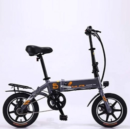 Macro Electric Bike Macro Electric Bicycle Powered Aluminum Alloy Lithium Battery Bike LED Headlights LED Display Shock Absorption 14Inch 2 Wheel Folding Lightweight Driving for Adult Gift Car, Gray
