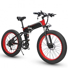 Macro Electric Bike Macro Electric Bike 48V 8AH 350W Powerful Electric Bike 26 in Ip54 4.0 Fat Tire LED Headlights Snow MTB 3 MODE Folding for Adult Female / Male Front And Rear Shock Absorption, Red