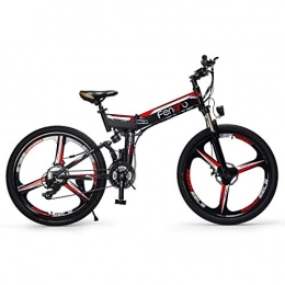 NZ-Children's bicycles Electric Bike Magnesium alloy 26" Mountain Bike, Folding Bicycle with 8 gear speed control, Shimano 24 Speed, Ultralight Frame Matte, Black