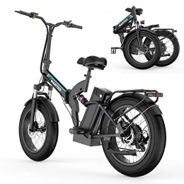 MARTES Electric Folding Bike Fat Tire 20 4" with 48V 500W 15Ah Lithium-ion battery,City Mountain Bicycle Booster 100-120KM,