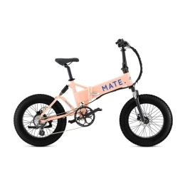 MATE Bike MATE. X 250W Foldable, 250W Motor, 17.5Ah Battery, 120km range, Dual Suspension Hydraulic Disk Brakes, Fat Tire E-bike 20", Removal Battery (Candy Crushed)