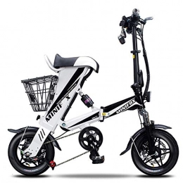 MEETLIEF Electric Bike MEETLIEF Electric Scooter 12 Inch 36V Folding E-Bike with 8Ah LG Lithium Battery, City Bicycle Double Disc Brakes Brake, White