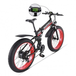 MEICHEN Electric Bike MEICHEN 48V500W snow and mountain bike26 folding bike 4.0 fat tire electric Lithium battery moped Aluminium alloy frame, green500W