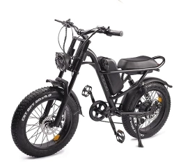 MelkTemn Bike MelkTemn Electric Bike Mountain Bike 20" Fat Tire with 48V 15.6AH Removable Li-Ion Battery, Powerful Motor Beach Ebike, 7 Speed Gears, Front & Rear Suspension Aluminium Frame for Adults & Teens
