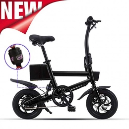 LOVOE Electric Bike Men Foldable Electric Bicycle, Shock Absorption Folding Electric Bike for Adults Quick Fold with LED Light Electric Folding Bike Foldable Bicycle Adults E-Bike, Black, 105 * 55 * 99cm