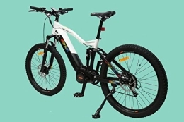 MerkyBikes M9 Electric Mountain Bike for Adults - E Bikes for Men & Women, 27.5”/48V/17.5AH Lithium Battery, Shimano Altus 9 Speed Gears - Off Road Dirt Ebike/Bicycle Throttle & Pedal Assist - White