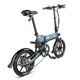 mewmewat 16 Inch Variable Speed Folding Power Assist Eletric Bicycle Moped E-Bike 250W Brushless Motor 36V 7.8AH Grey