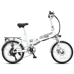 MIAOYO Electric Bike MIAOYO 20" Electric Bike Folding And-bike, 250 / 350W 10.4Ah Three Modes Outdoor City Bike Bicycle, Front Suspension Double Disc Brake Electric Bike, White, 48V Spoke wheel