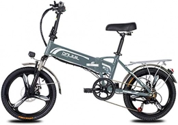 min min Electric Bike min min Bike, 20" 350W Folding City Electric Bike, Assisted Electric Bicycle Sport Bicycle with 48V 10.5 / 12.5AH Removable Lithium Battery, Professional 7 Speed Gear (Color : White, Size : 12.5AH)