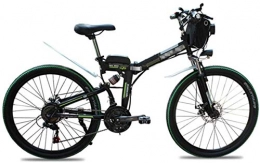 min min Bike min min Bike, 48V 500W Electric Bike Mountain 26 Inch Folding Bike, Foldable Bicycle Adjustable Height Portable with LED Front Light, 4.0 Inch Fat Tire Mens / Women Bike for Cycling (Color : Green)