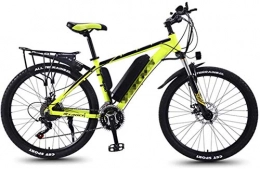 min min Bike min min Bike, Adult Fat Tire Electric Mountain Bike, 350W Snow Bicycle, 26Inch E-Bike 21 Speeds Beach Cruiser Sports Mountain Bikes Full Suspension, Lightweight Aluminum Alloy Frame (Color : Yellow)