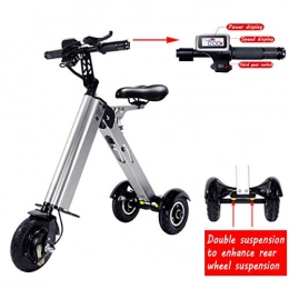 Electric Scooter Bike Mini Folding Electric Car Adult Lithium Battery Bicycle Tricycle Lithium Battery Foldable Portable Travel Battery Car (can Withstand Weight 120KG) Grey