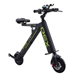 Electric Scooter Electric Bike Mini Folding Electric Car Adult Lithium Battery Bicycle Two-wheel Portable Travel Battery Car LED Lighting Black