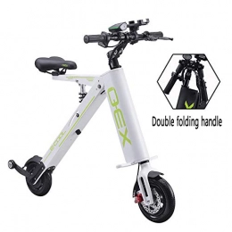 Electric Scooter Electric Bike Mini Folding Electric Car Adult Lithium Battery Bicycle Two-wheel Portable Travel Battery Car LED Lighting White-1