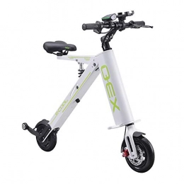 Electric Scooter Electric Bike Mini Folding Electric Car Adult Lithium Battery Bicycle Two-wheel Portable Travel Battery Car LED Lighting White