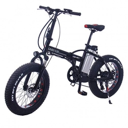 Minkui Bike Minkui 20 inch folding electric bicycle 48V12ah lithium battery mountain bike 4.0 wide tire snowmobile off-road-black