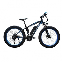 Minkui Bike Minkui 21-speed electric bike / aluminum alloy frame 48V10AH lithium battery 350W high-power high-speed motor bike 26 inch fat tire mountain bike-Blue 48V 10AH