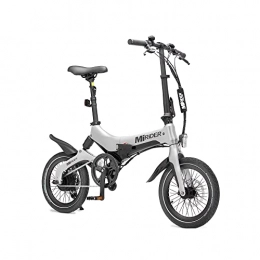 MiRiDER Bike MiRiDER One (2022 Edition) Folding Electric Bike - Lightweight Foldable eBike | Thumb Throttle With Pedal Assist (Platinum Silver)
